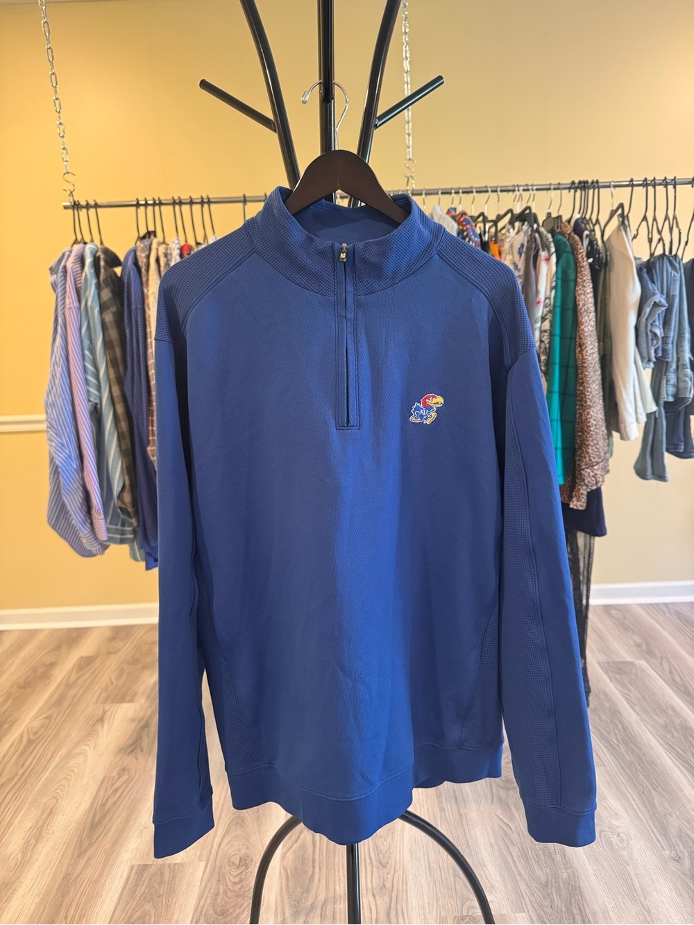 Men's KU Jayhawk Quarter-Zip Pullover